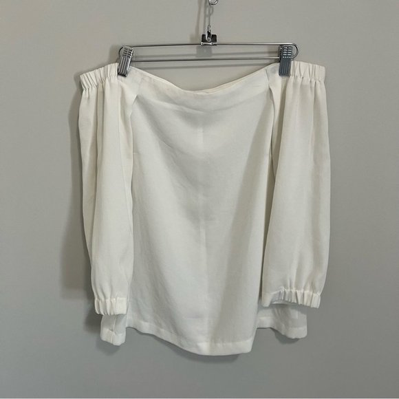 Aritzia Babaton Rodrigo Blouse Off Shoulder White Blouse - Picture 7 of 15